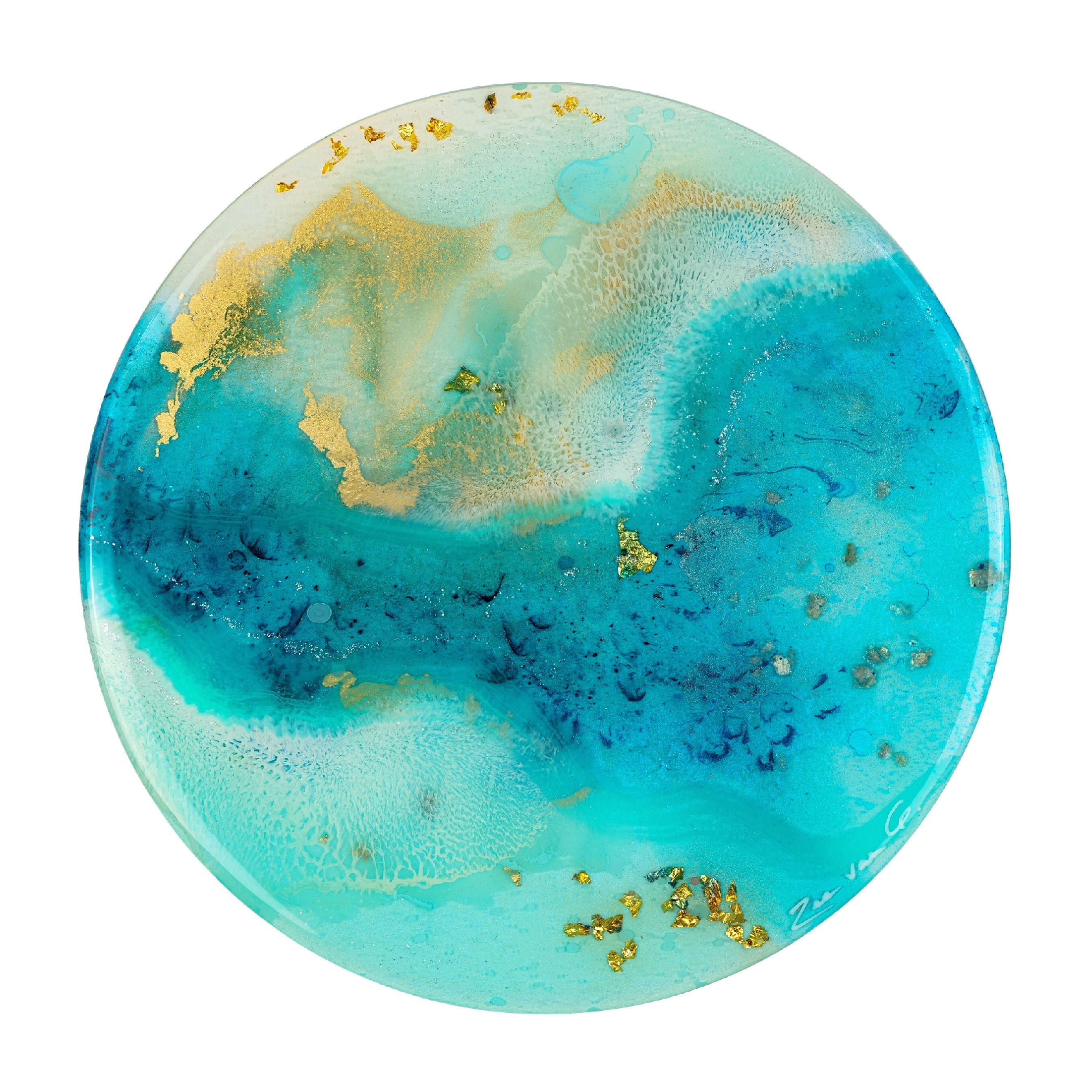 resin art small round wall painting