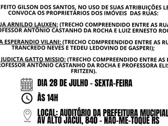 Prefeitura: convocação para audiência pública