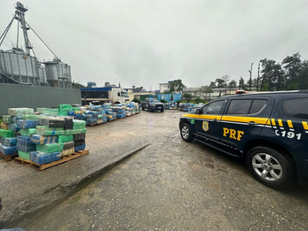 PRF faz apreensão histórica em Santa Catarina; bitrem estava carregado com 25 toneladas de maconha