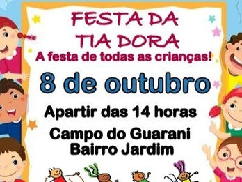 Doe você também para a festa da Tia Dora em comemoração ao Dia das Crianças