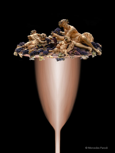 Bacchus autumn fountain in Versailles - photographic composition