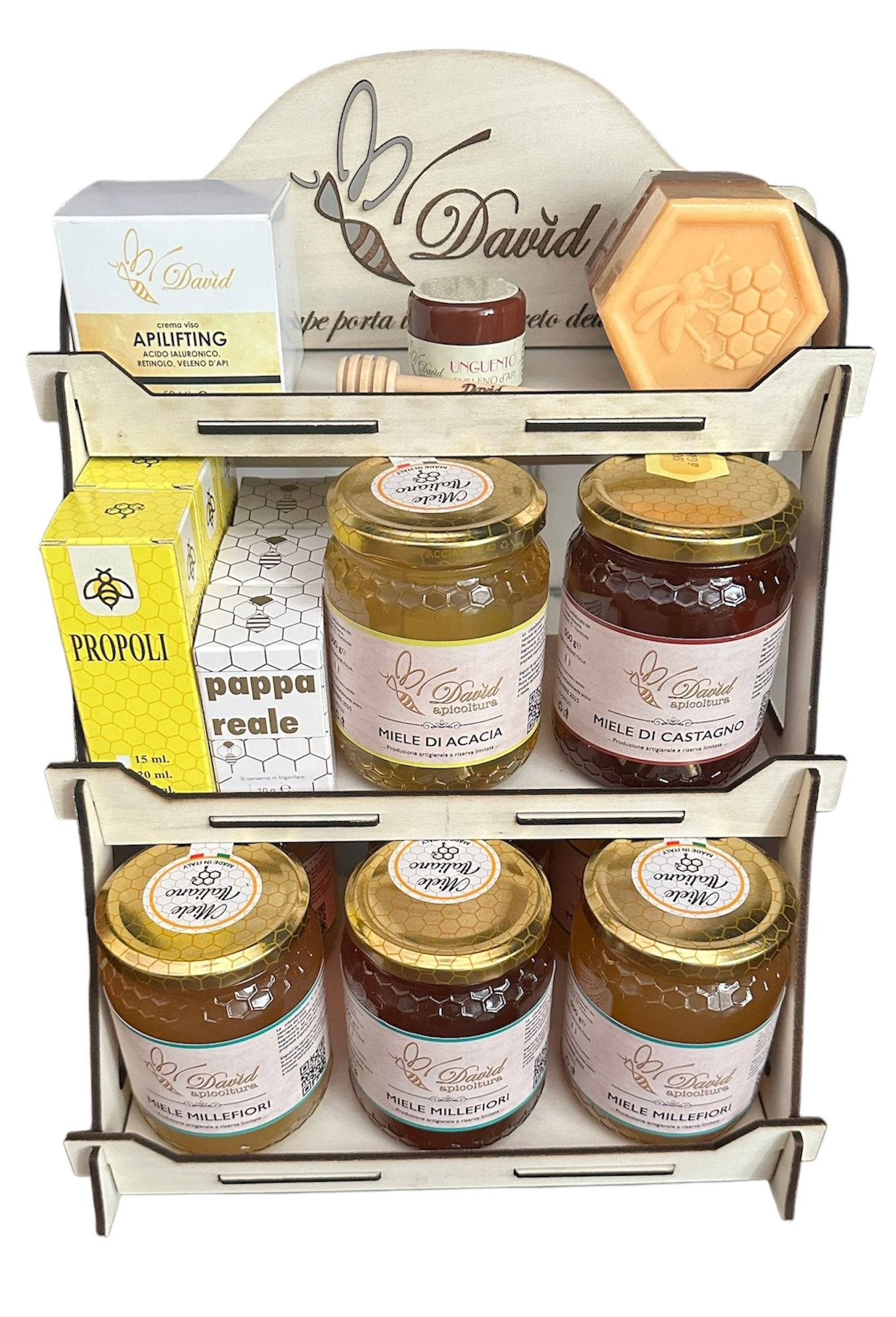 Espositore da banco personalizzato con incisione laser