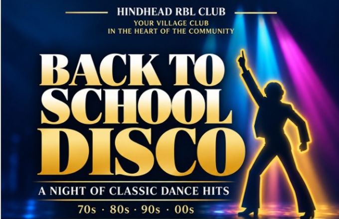 Boogie Days invite you to their Back To School Disco at Hindhead RBL