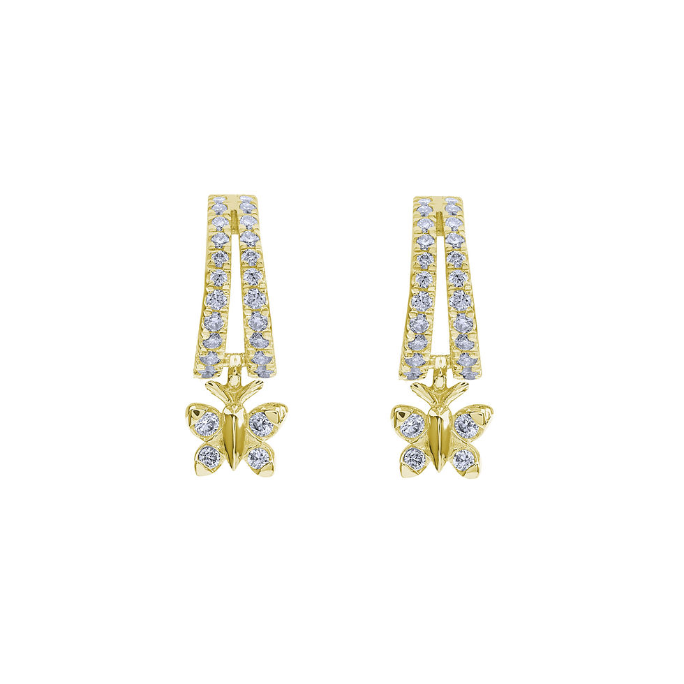الصورة المصغرة: BLOOMTINE | Enchanting Flutterfly™ Gold Vermeil Butterfly Huggies | Nature Inspired Jewels
