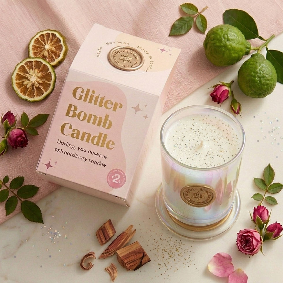 Miniature : Sparkle-nova | Glitter Bomb™ Luxury Gift Candle in Bergamot, Cedar and Rose 230g