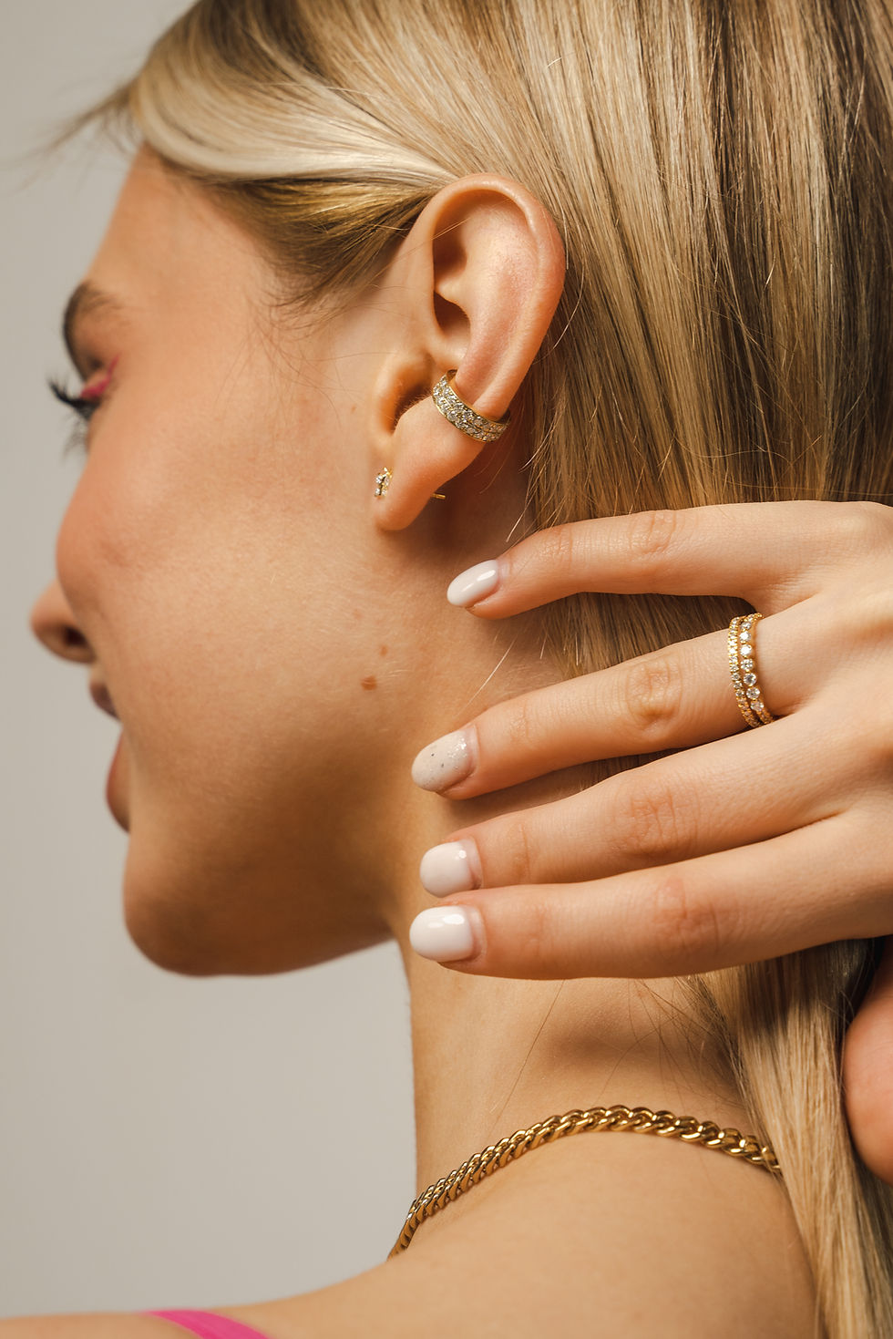 الصورة المصغرة: BLOOMTINE | Illuminess™ Premium Gold Vermeil Double Ear Cuff