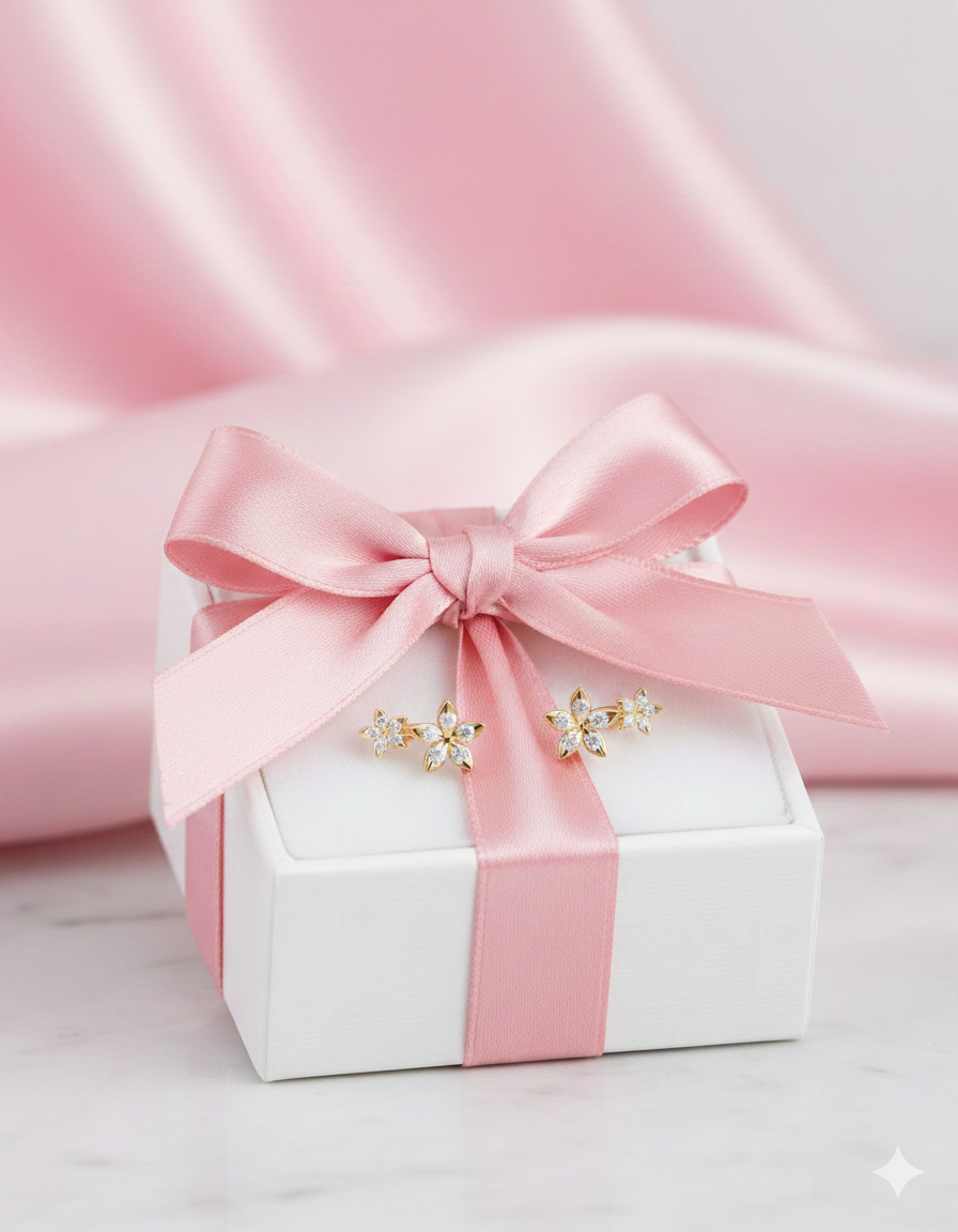 الصورة المصغرة: Eternal Bloom™ Sterling Silver Flower Studs / Climbers
