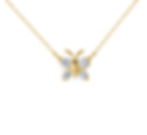 Delicate gold butterfly necklace with diamonds