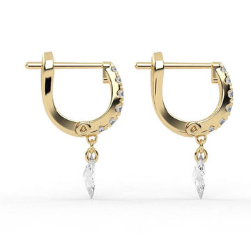 Miniatura: Illuminess™ Brincos de argola flutuantes em moissanita com revestimento em ouro vermeil