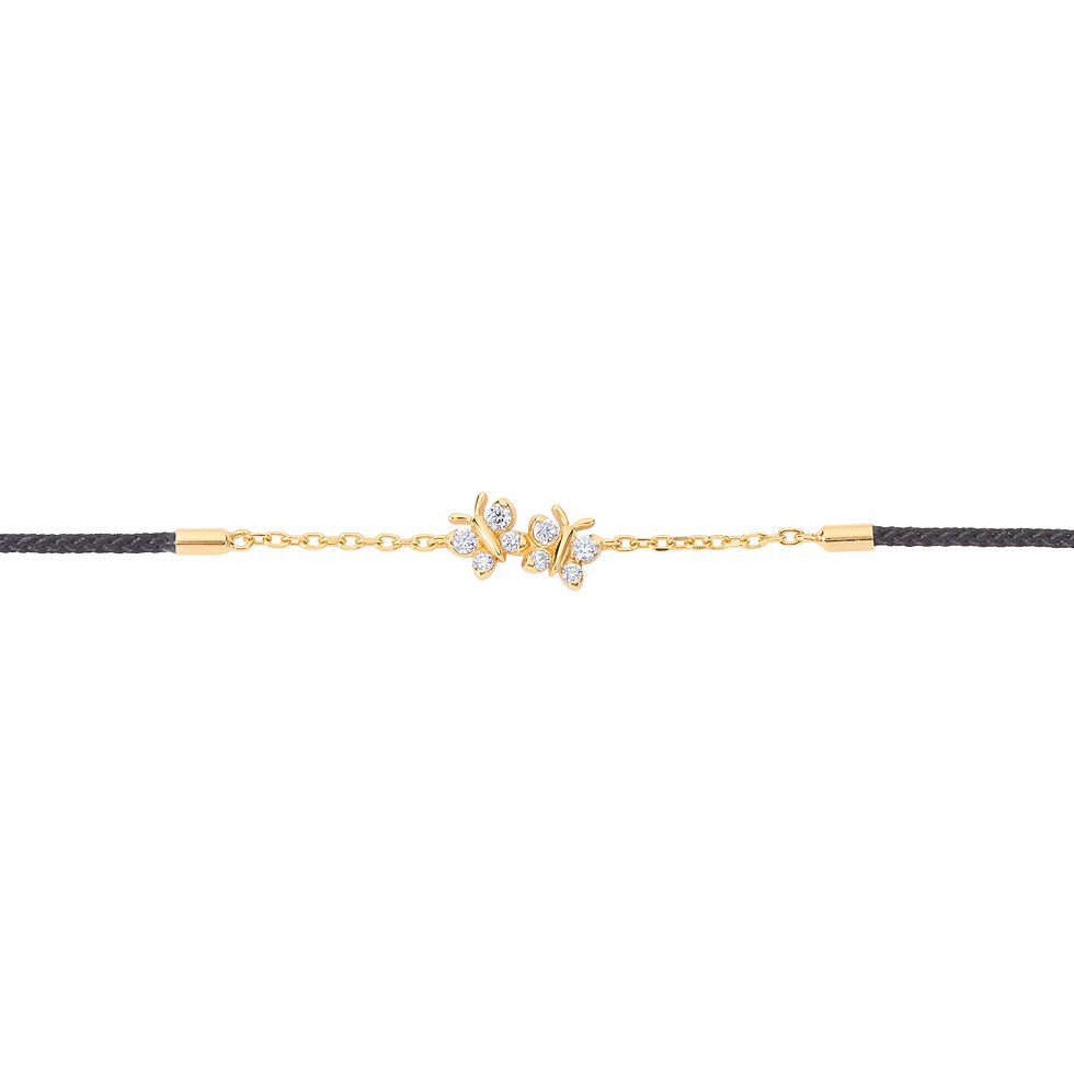 Miniature : BLOOMTINE | Enchanting Flutterfly™ Gold Vermeil Black Silk Cord Butterfly Bracelet | The Perfect Friendship Bracelet