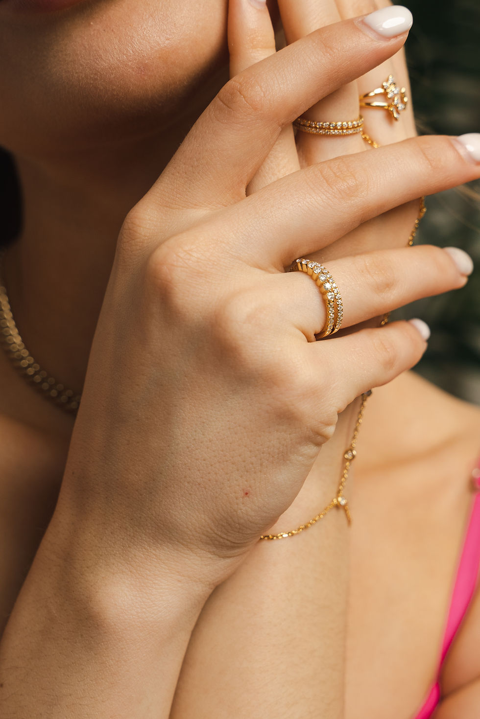Miniature : BLOOMTINE | Illuminess™ 14K Gold Vermeil Combined Stack Ring | The Perfect Ring