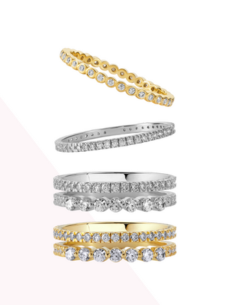 Silver and Gold Stacking Rings by BLOOMTINE