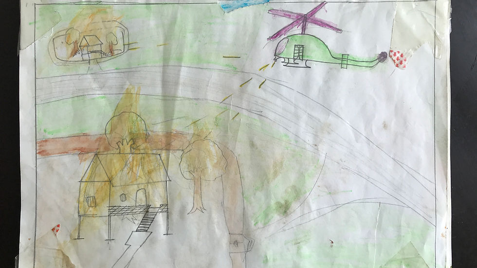Drawing by Asom Khan, 10 years old. 2019 © David Palazón.