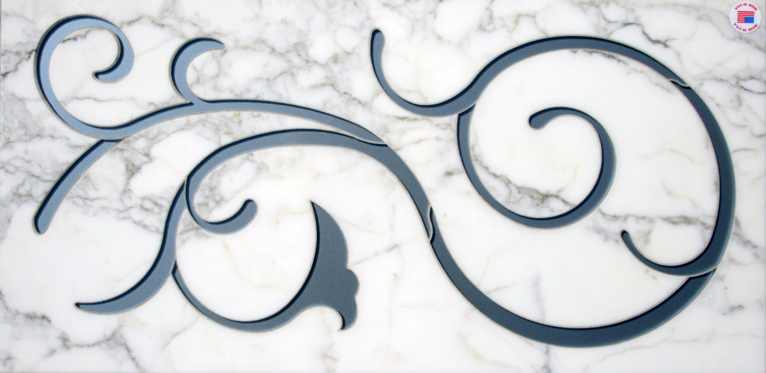 Waterjet Cut Glass Into Stone