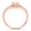 Thumbnail: 14K Rose Gold Halo Ring 0.54 Carat Genuine Morganite and White Diamond Size 7