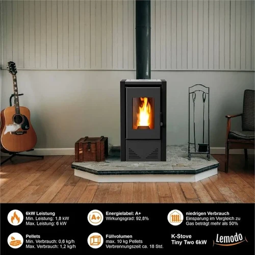 K-STOVE Pelletofen TINY TWO | Pelletheizung | 6 kW | | Pellet stoves