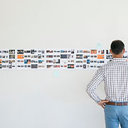 Art director looking at storyboard