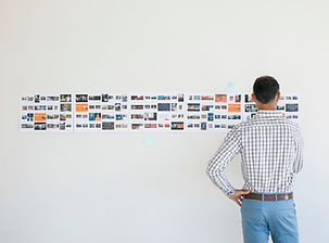 Art director looking at storyboard
