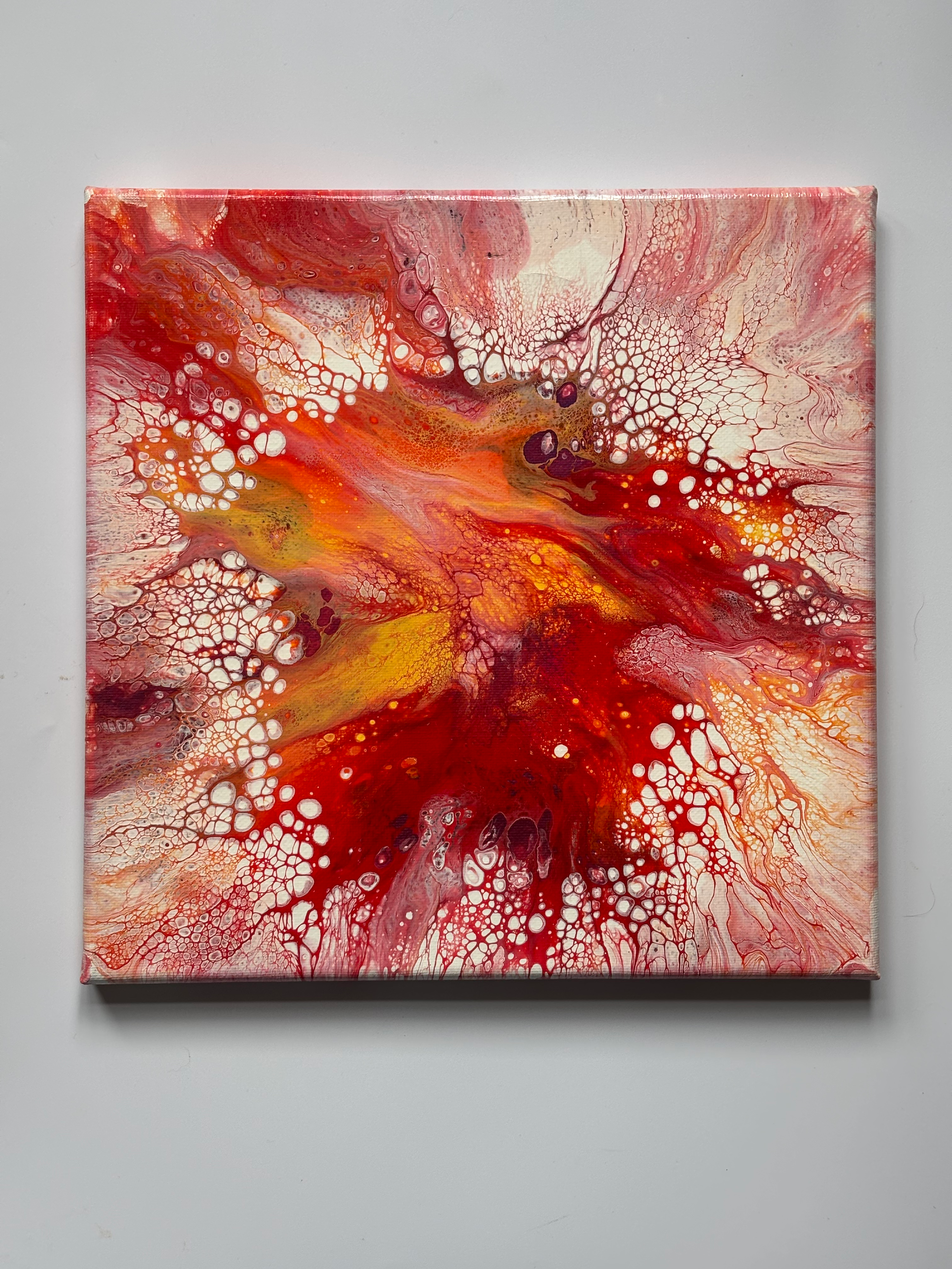 "Exploded Heart" Original Pour Painting