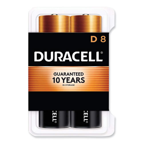 Duracell CopperTop Alkaline D Batteries, Clamshell Pack, 8/Pack