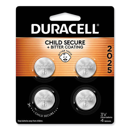 Duracell Lithium Coin Batteries With Bitterant, 2025, 4/Pack