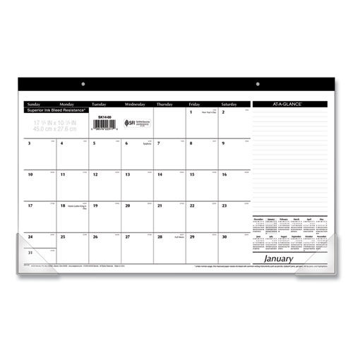 AT-A-GLANCE Compact Desk Pad, 18 x 11, White Sheets, 12-Month: 2025