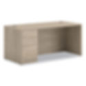HON 10500 Series Single Pedestal Desk, Left Box/File, 66" x 30", Walnut