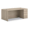 HON 10500 Series Single Full-Height Desk, Right Box/File, 72" x 36", Kingswood