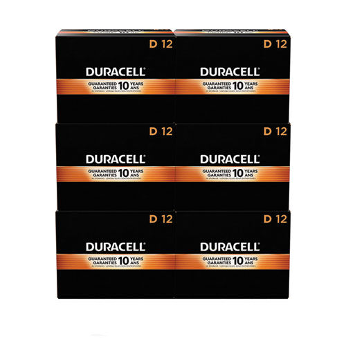 Duracell CopperTop Alkaline D Batteries, 72/Carton