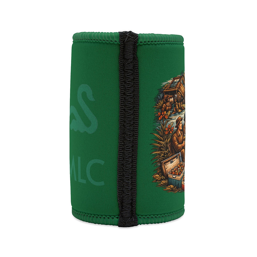 Thumbnail: Stubby Cooler - Campfire Fishing Scene Neoprene Can Cooler