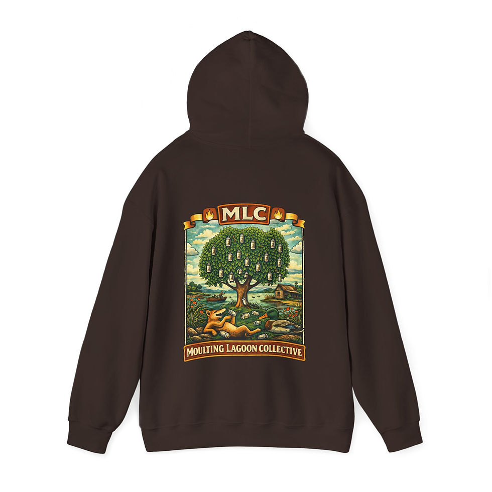 Thumbnail: Moulting Lagoon Collective Hoodie – Vintage Tree Crest Graphic Sweatshirt