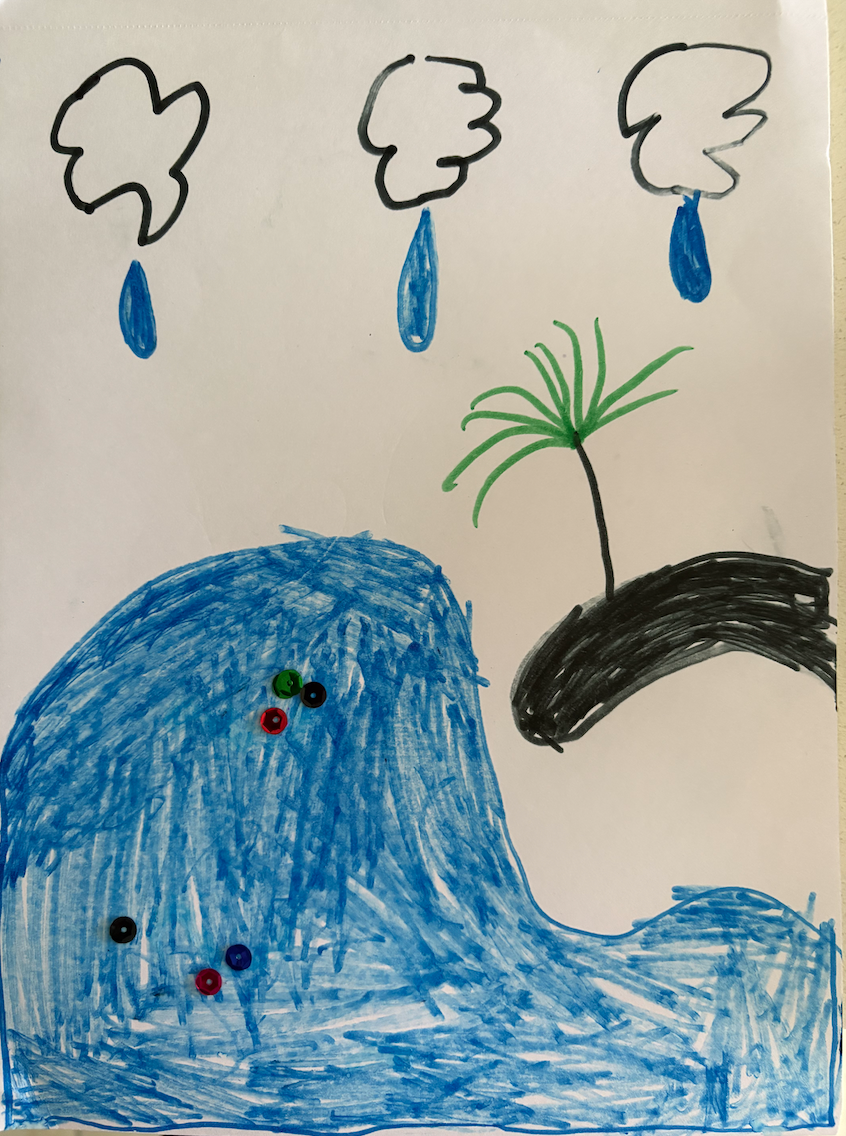 Picture drawn by neurodivergent child at Crossing the Spectrum drop-in
