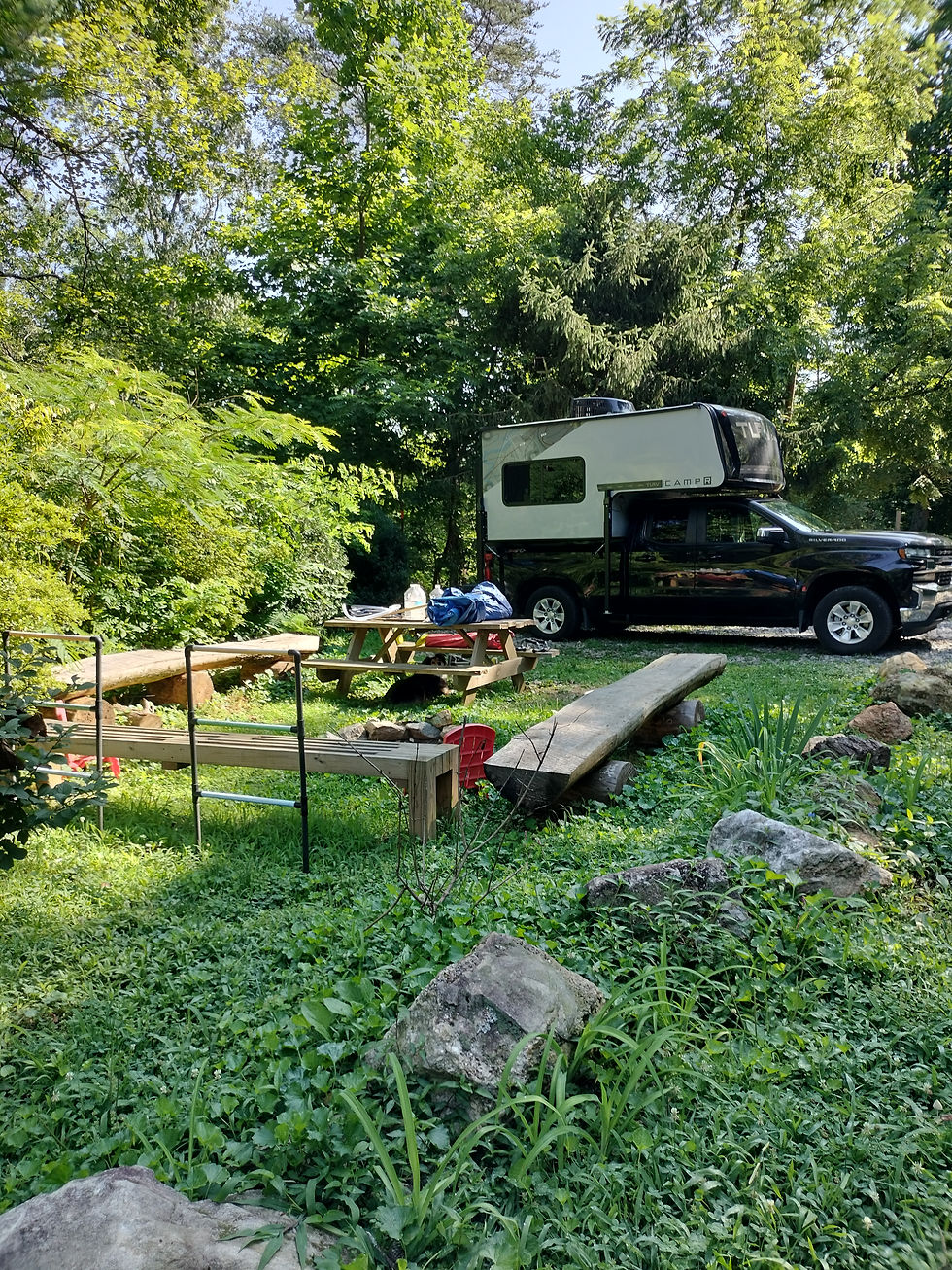 truck camper at hearthstone campground 