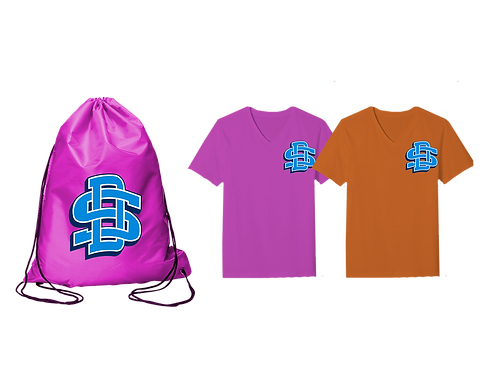 package of 2 v-neck t-shirt and 1 draw s