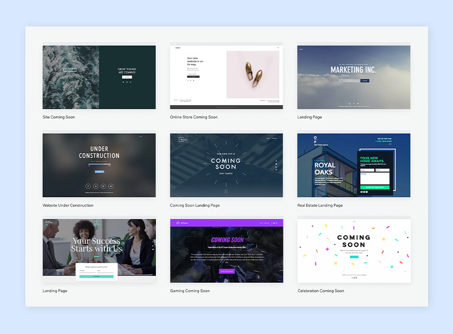 Ansicht verschiedener Landingpages