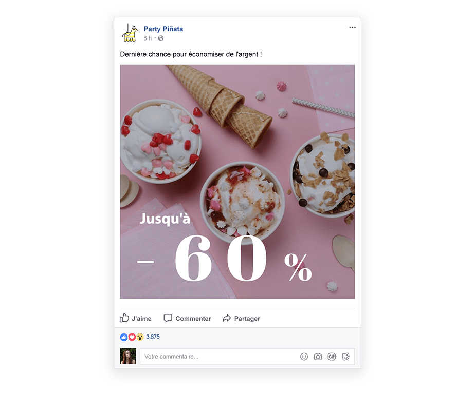 une publication facebook