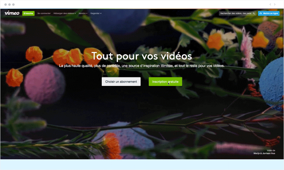 Créer un compte Vimeo
