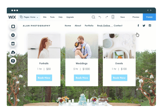 paiement wix bookings en ligne