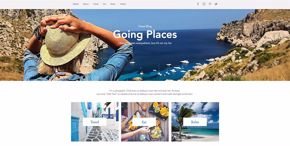 Traveler blog template