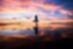 silhouette van een vrouw op strand tijdens zonsondergang 