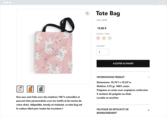 Page produit