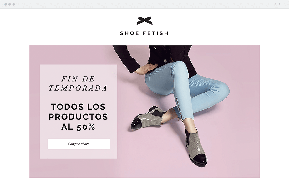 Ejemplo de Landing Page para rebajas