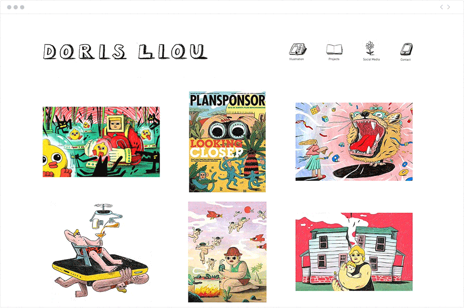Menu del sito web Doris Liou