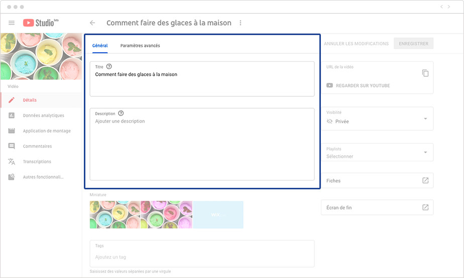 Importer une vidéo YouTube