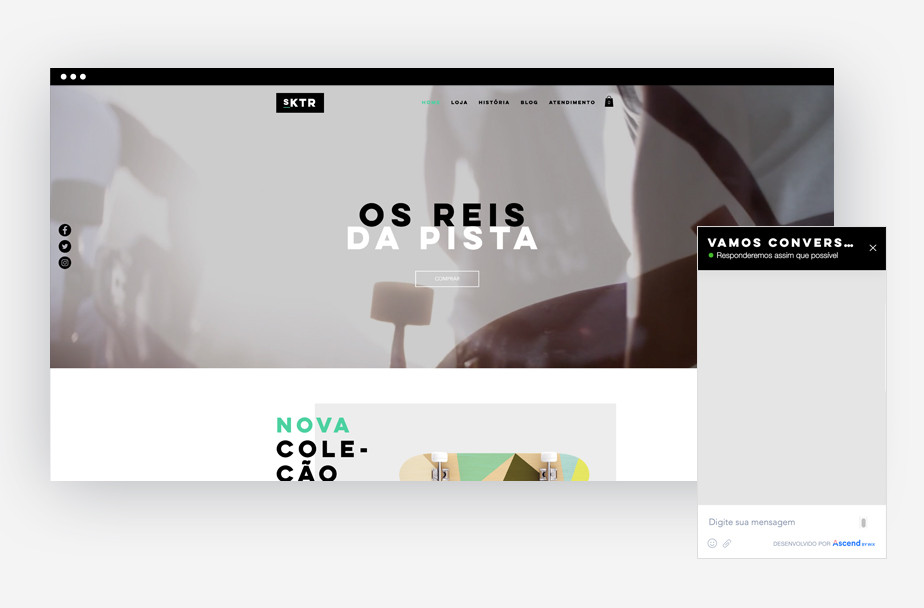 Exemplo de site que oferece chat online