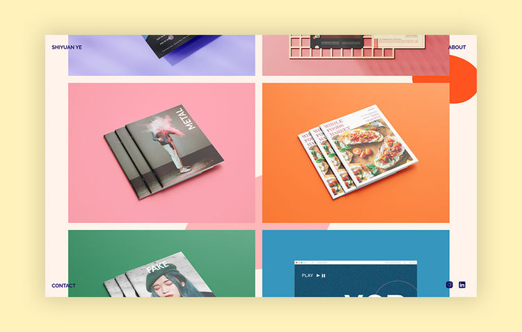 그래픽 디자이너 시유안 예의 포트폴리오 사이트 이미지