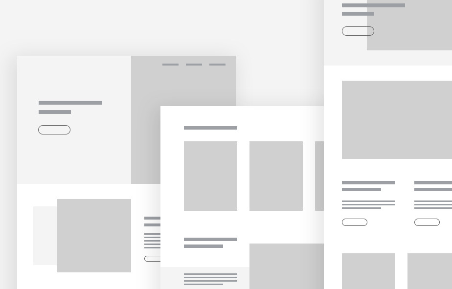 Ansicht verschiedener Website-Layouts als Website-Mockup