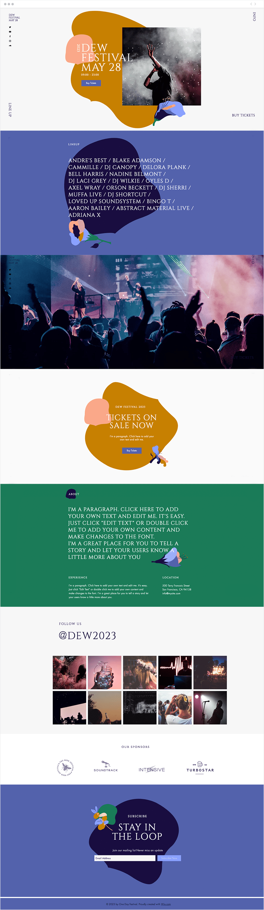 One day festival website template