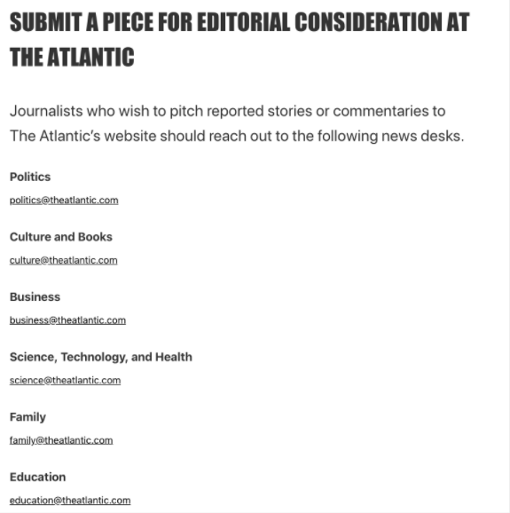 Pitching story the Atlantic