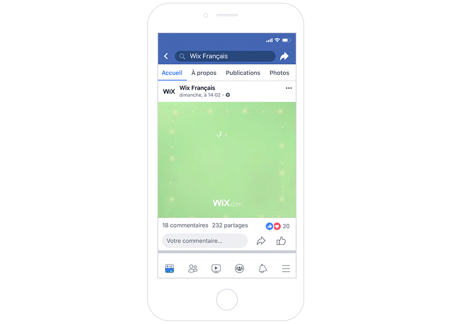 Fonctionnalité Facebook GIF publicité